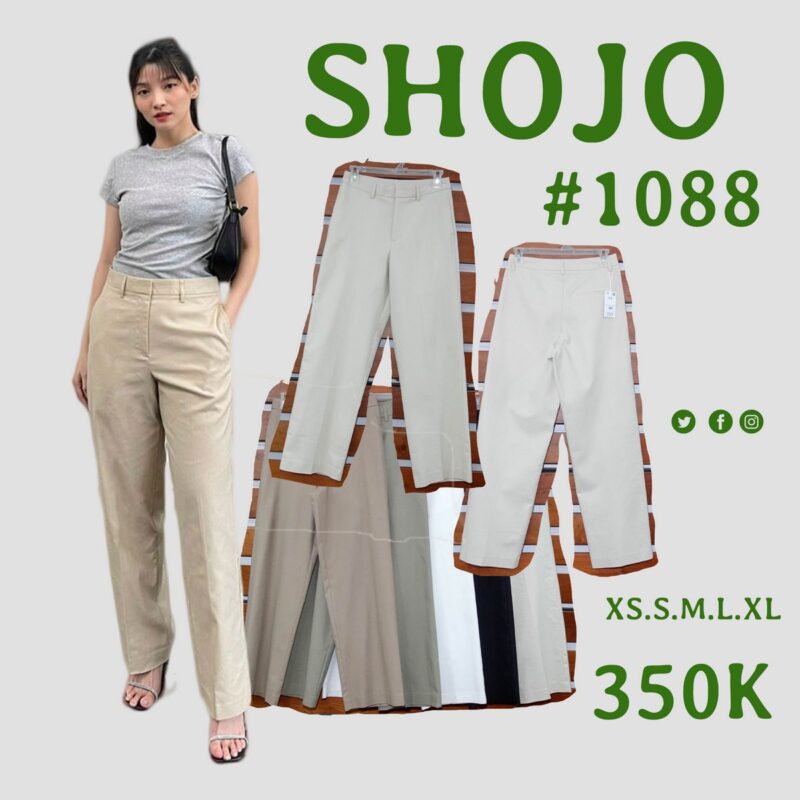 Quần kaki nữ ống suông rộng